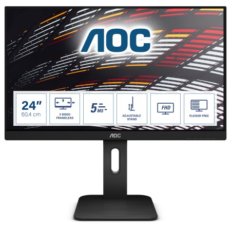 AOC P1 24P1 monitor de ecrã 60,5 cm (23.8") 1920 x 1080 pixels Full HD LED Preto