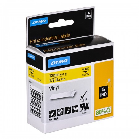 DYMO 12mm RHINO Coloured Vinyl label-making tape D1