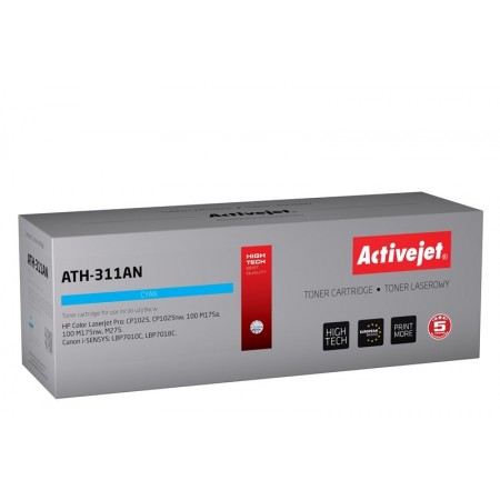 Activejet ATH-311AN Toner (replacement for Canon, HP 126A CRG-729C, CE311A- Premium- 1000 pages- cyan)