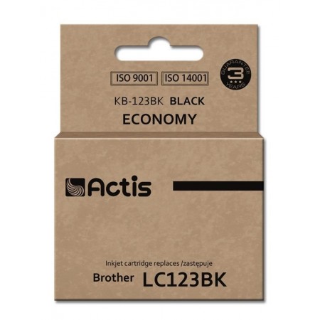 Actis KB-123Bk ink for Brother printer- Brother LC123BK/LC121BK replacement- Standard- 10 ml- black