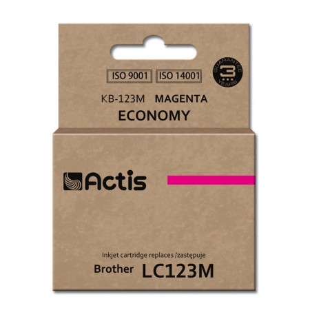 Actis KB-123M ink for Brother printer- Brother LC123M/LC121M replacement- Standard- 10 ml- magenta