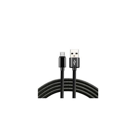 everActive cable micro USB 1m - Black, braided, quick charge, 2,4A - CBB-1MB