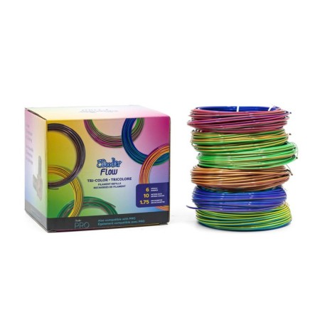3Doodler FLOW-TRIFILLS material para impressão em 3D Ácido Polilático (PLA) Preto, Azul, Cobre, Dourado, Verde, Roxo, Vermelho