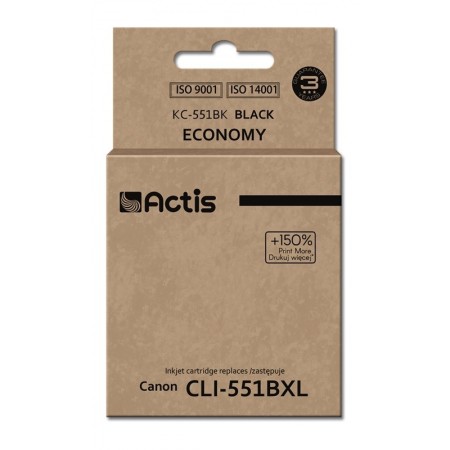 Actis KC-551Bk ink for Canon printer- Canon CLI-551Bk replacement- Standard- 12 ml- black (with chip)