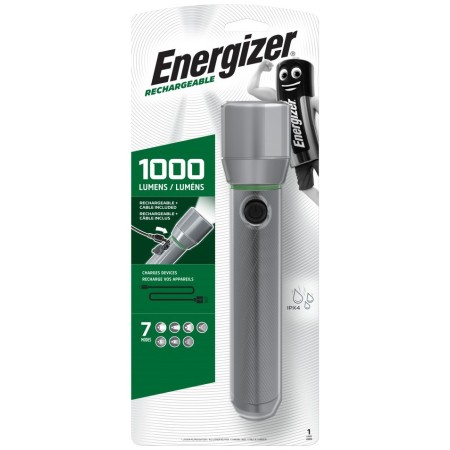 Energizer Metal Vision HD Rechargeable LED Handheld Flashlight 1000 LM, USB charging