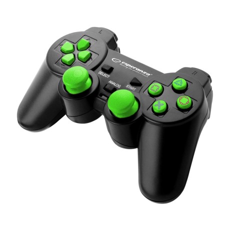Esperanza EGG107G Gaming Controller Black, Green USB 2.0 Gamepad Analogue / Digital PC, Playstation 3
