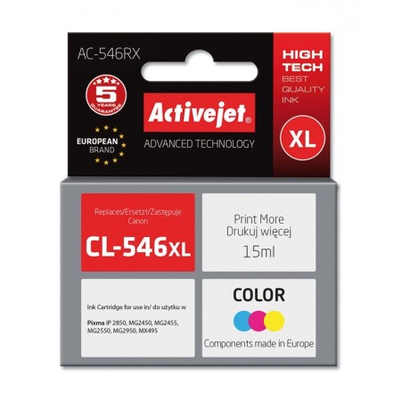 Activejet AC-546RX Ink cartridge (replacement for Canon CL-546XL- Premium- 15 ml- color)