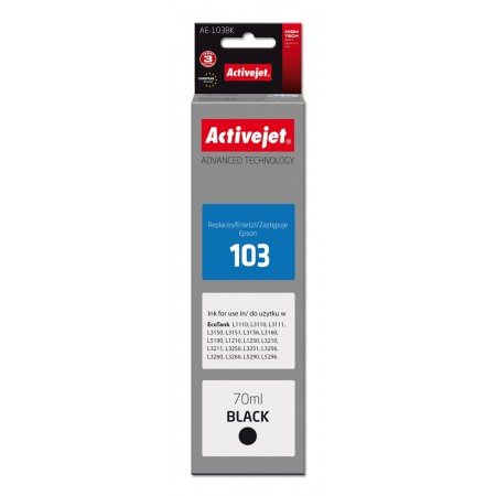 Activejet AE-103Bk ink (replacement Epson 103 C13T00S14A- Supreme- 70 ml- 4500, black)