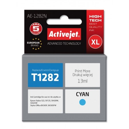 Activejet AE-1282N Ink (replacement for Epson T1282- Supreme- 13 ml- cyan)