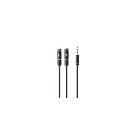 Gembird !Adapter audio microphon 3.5mm mini Jack/4PIN/0. audio cable 0.2 m 2 x 3.5mm Black