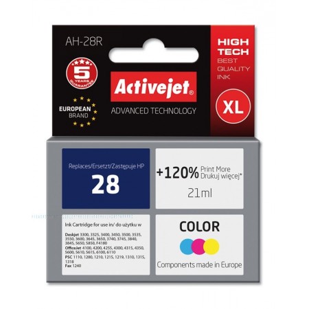 Activejet AH-28R Ink cartridge (replacement for HP 28 C8728A- Premium- 21 ml- color)