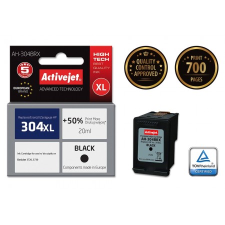 Activejet AH-304BRX ink for HP printer- HP 304XL N9K08AE replacement- Premium- 20 ml- black