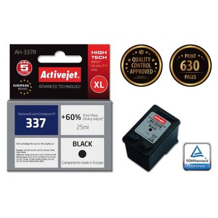 Activejet AH-337R Ink Cartridge (replacement for HP 337 C9364EE- Premium- 25 ml- black)