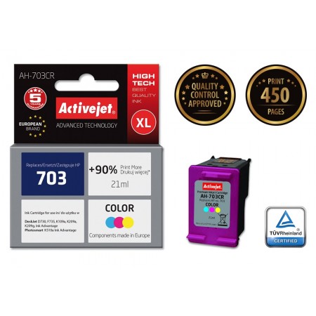 Activejet AH-703CR Ink (replacement for HP 703 CD888AE- Premium- 21 ml- colour)