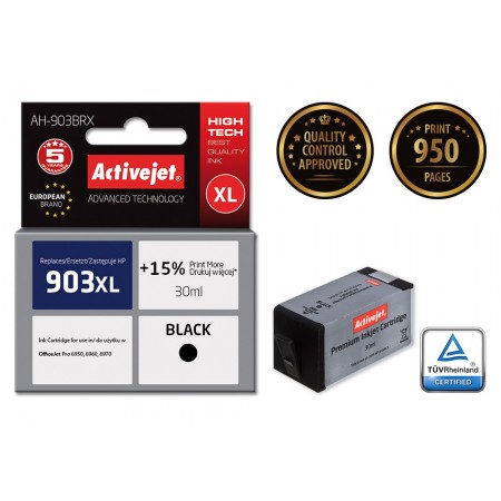 Activejet AH-903BRX ink for HP printer- HP 903XL T6M15AE replacement- Premium- 30 ml- black