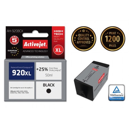 Activejet AH-920BCX Ink Cartridge (replacement for HP 920XL CD975AE- Premium- 50 ml- black)