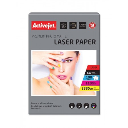 Activejet AP4-110M100L matt photo paper for laser printers- A4- 100 pcs