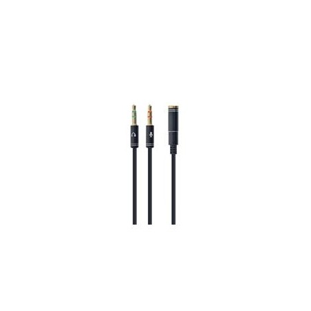 Gembird !Adapter audio stereo 3.5mm mini Jack/4PIN/ audio cable 0.2 m 2 x 3.5mm Black