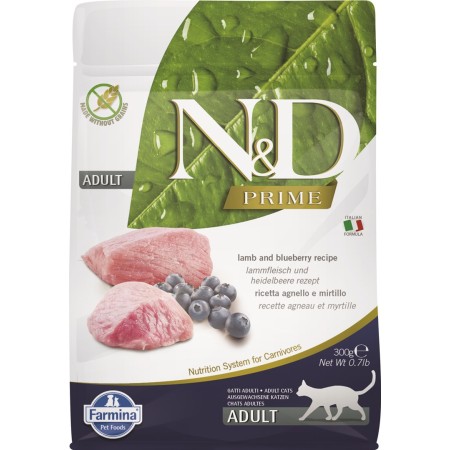 FARMINA N&D Prime Cat Lamb and Blueberry Adult  - dry cat food - 300 g