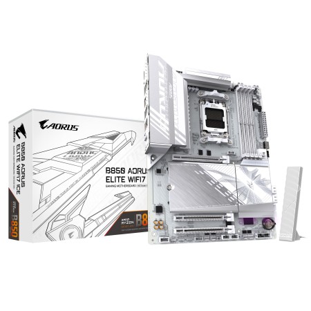 GIGABYTE B850 AORUS ELITE WIFI7 ICE Scheda Madre - CPU AMD Ryzen Serie 9000, VRM digitale 12+2+1 fasi, fino a 8200MHz DDR5