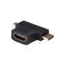 Akyga AK-AD-23 cable gender changer HDMI miniHDMI / microHDMI Black