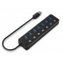 Gembird UHB-U3P7P-01  7-port USB 3.1 (Gen 1) hub with switches, black