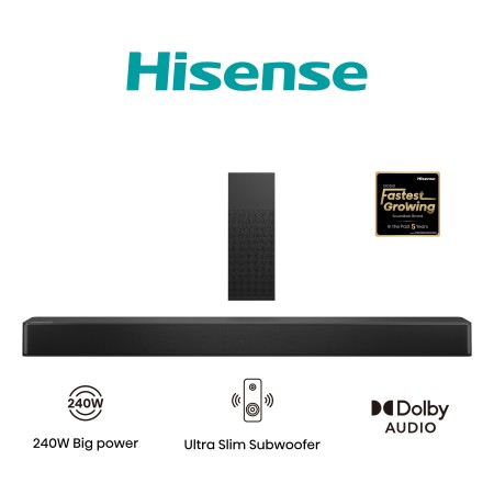 Hisense HS2100 coluna soundbar Preto 2.1 canais 240 W