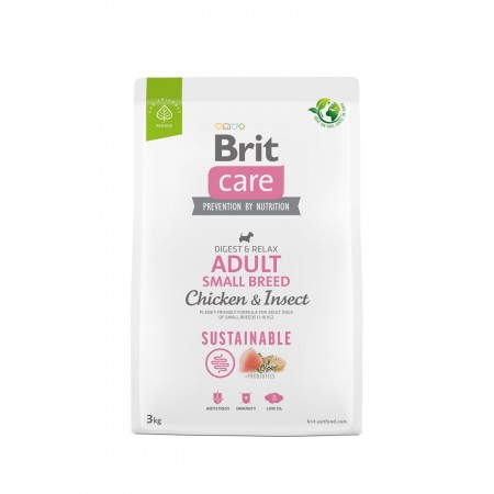 BRIT Care Dog Sustainable Adult Small Breed Chicken & Insect  - dry dog food - 3 kg