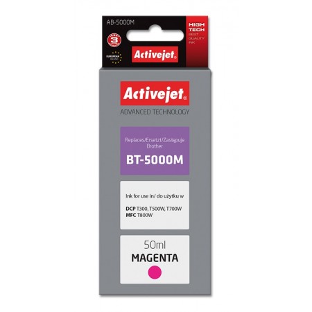 Activejet AB-5000M Ink Bottle (Replacement for Brother BT-5000M- Supreme- 50 ml- magenta)