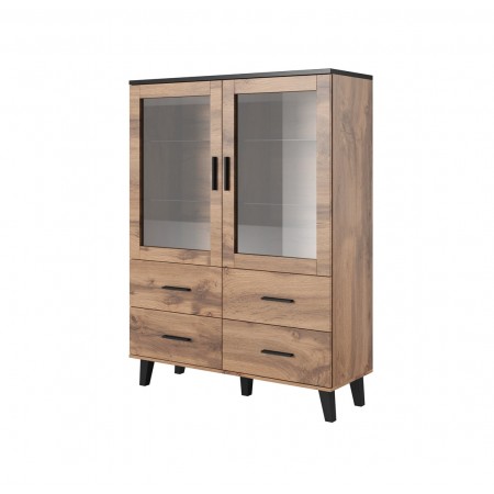 Cama display cabinet LOTTA 2D4D wotan oak + mat black