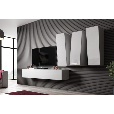 Cama Living room cabinet set VIGO SLANT 1 white/white gloss