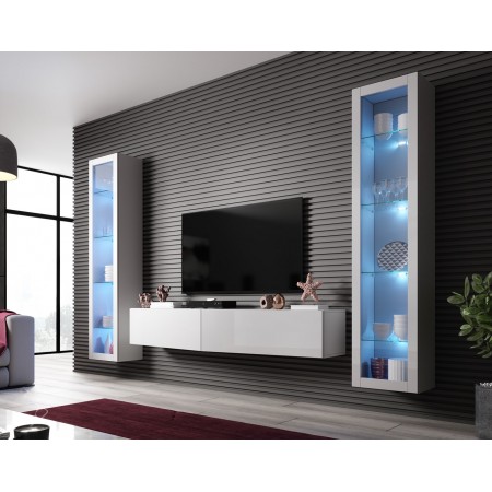 Cama Living room cabinet set VIGO SLANT 6 white/white gloss