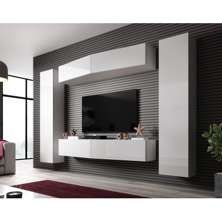 Cama Living room cabinet set VIGO SLANT 7 white/white gloss