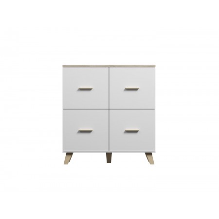 Cama sideboard LOTTA 110 4D white + sonoma oak