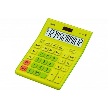 CASIO CALCULATOR OFFICE GR-12C-GN LIME GREEN 12 DIGITS DISPLAY