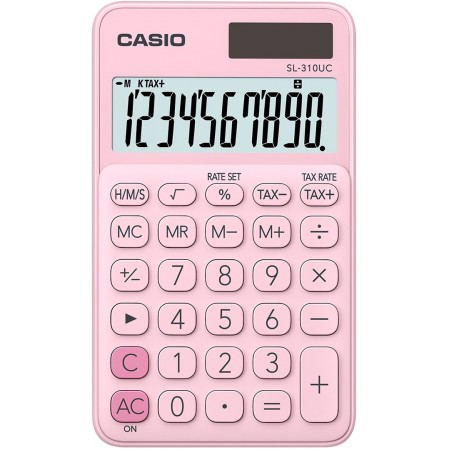 CASIO CALCULATOR POCKET SL-310UC PK PINK, 10 DIGIT DISPLAY