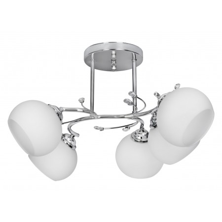 Classic chandelier pendant ceiling lamp Activejet IRMA nickel 5xE27 for living room