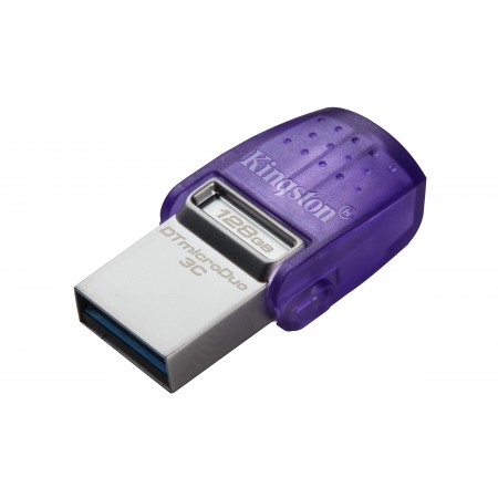 Kingston Technology DataTraveler microDuo 3C unidade de memória USB 128 GB USB Type-A   USB Type-C 3.2 Gen 1 (3.1 Gen 1) Aço