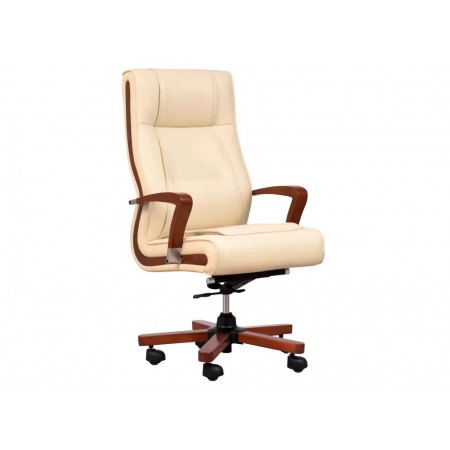 AMBASSADOR cream leather armchair