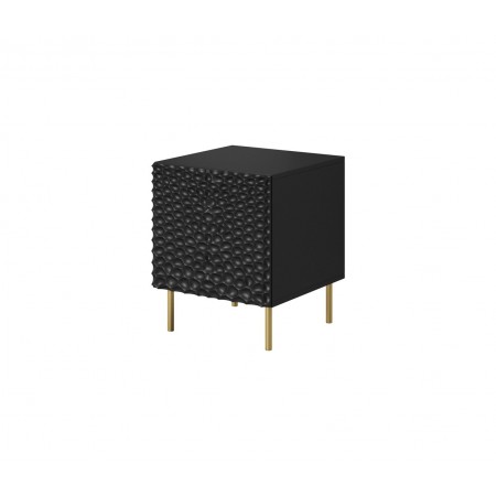 HOLE bedside table 2 pcs. 44x40.5x53.5 cm matte black