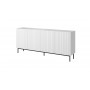 PAFOS chest of drawers on a black steel frame 200x40x102 cm white matt