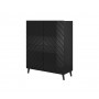 Shelving unit ABETO 100.5 x 40 x 121.5 cm black/gloss black