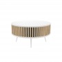 Table RONDA 90 white, slatted oak