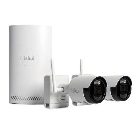 Kit sem fios Isiwi Connect AIR2 ISW-K2N8BFBTA4MP-2 GEN1 NVR 8 canais + 2 câmeras de bateria sem fios IP 4Mpx de 8700 mAh com fu