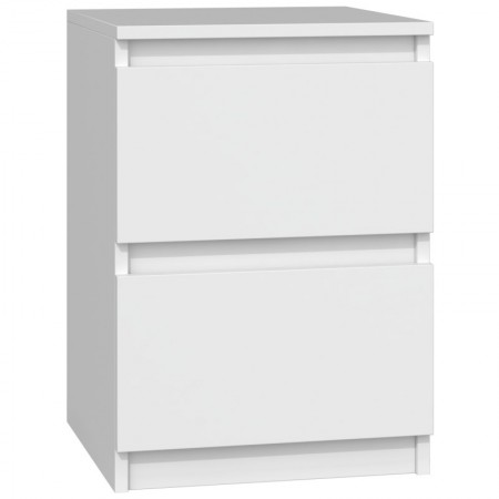 Topeshop M2 BIEL nightstand/bedside table 2 drawer(s) White