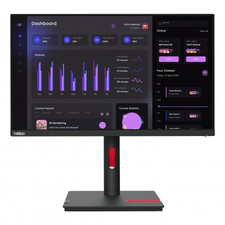 Lenovo ThinkVision T24i-30 LED display 60,5 cm (23.8") 1920 x 1080 pixels Full HD Preto