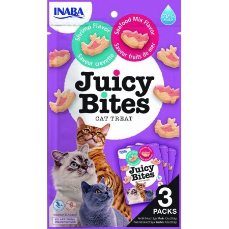 INABA Juicy Bites Shrimp and Seafood - cat treats - 3x11,3 g