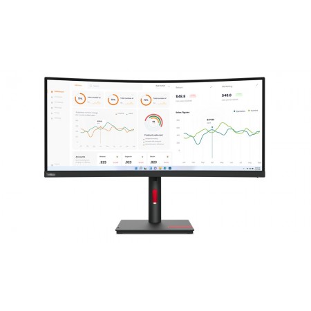 Lenovo ThinkVision T34w-30 LED display 86,4 cm (34") 3440 x 1440 pixels Wide Quad HD Preto