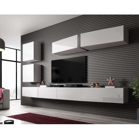 Cama Living room cabinet set VIGO SLANT 5 white/white gloss