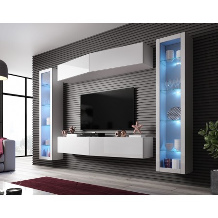 Cama Living room cabinet set VIGO SLANT 8 white/white gloss